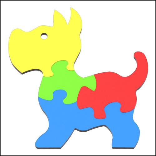 DIY 창작용 3D 퍼즐 강아지 4pcs